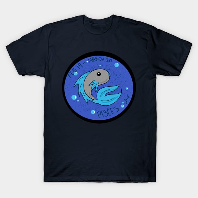 Pisces Fish T-Shirt by SeaglassSorcery